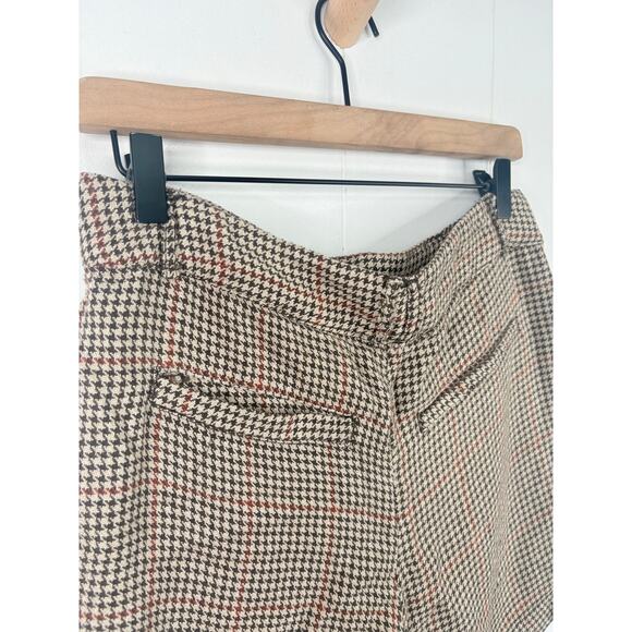 Free People Houndstooth Linen High Rise Shorts Size 2 Tan Brown - Picture 7 of 9